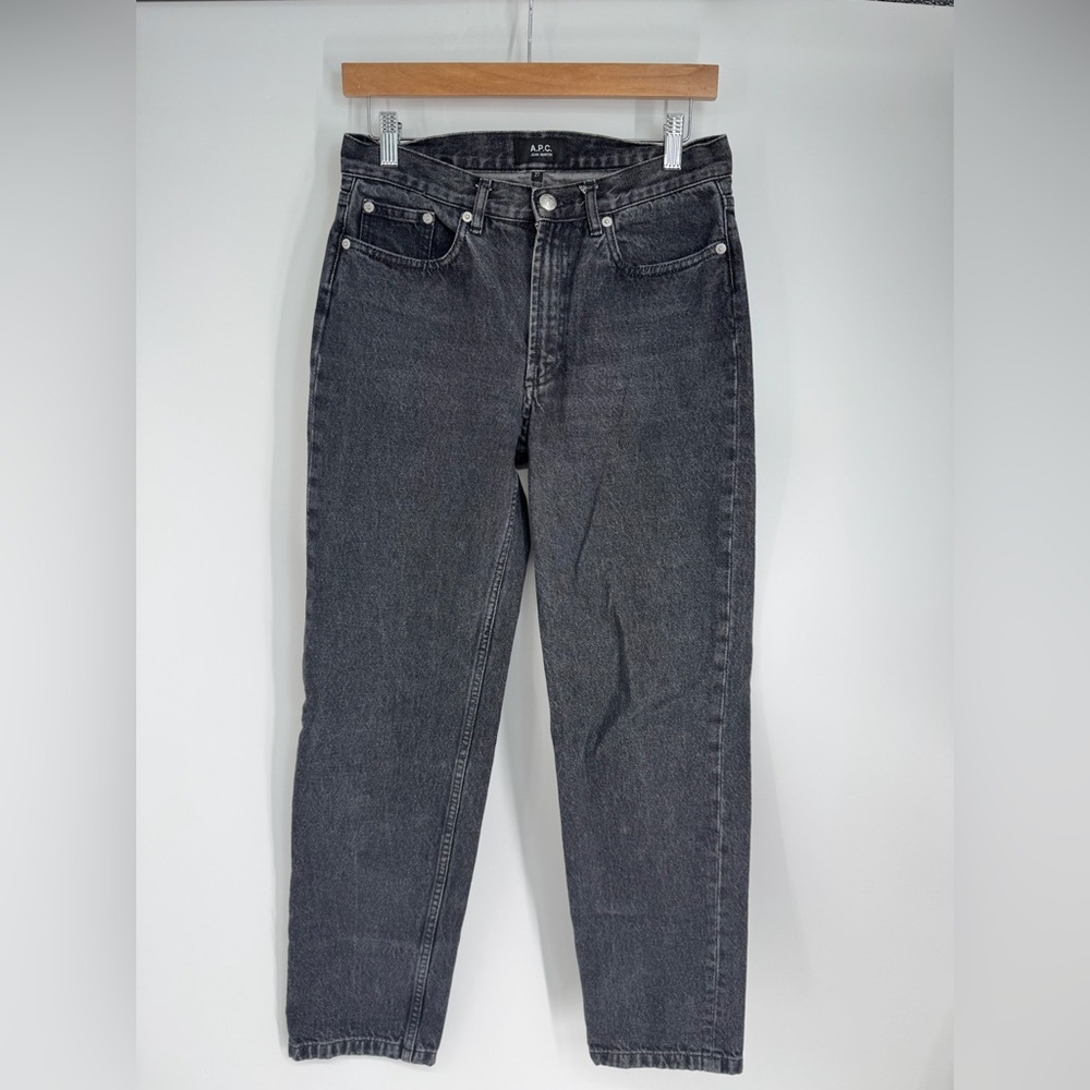 A.P.C High Rise Straight Leg Dark Wash Denim Jeans